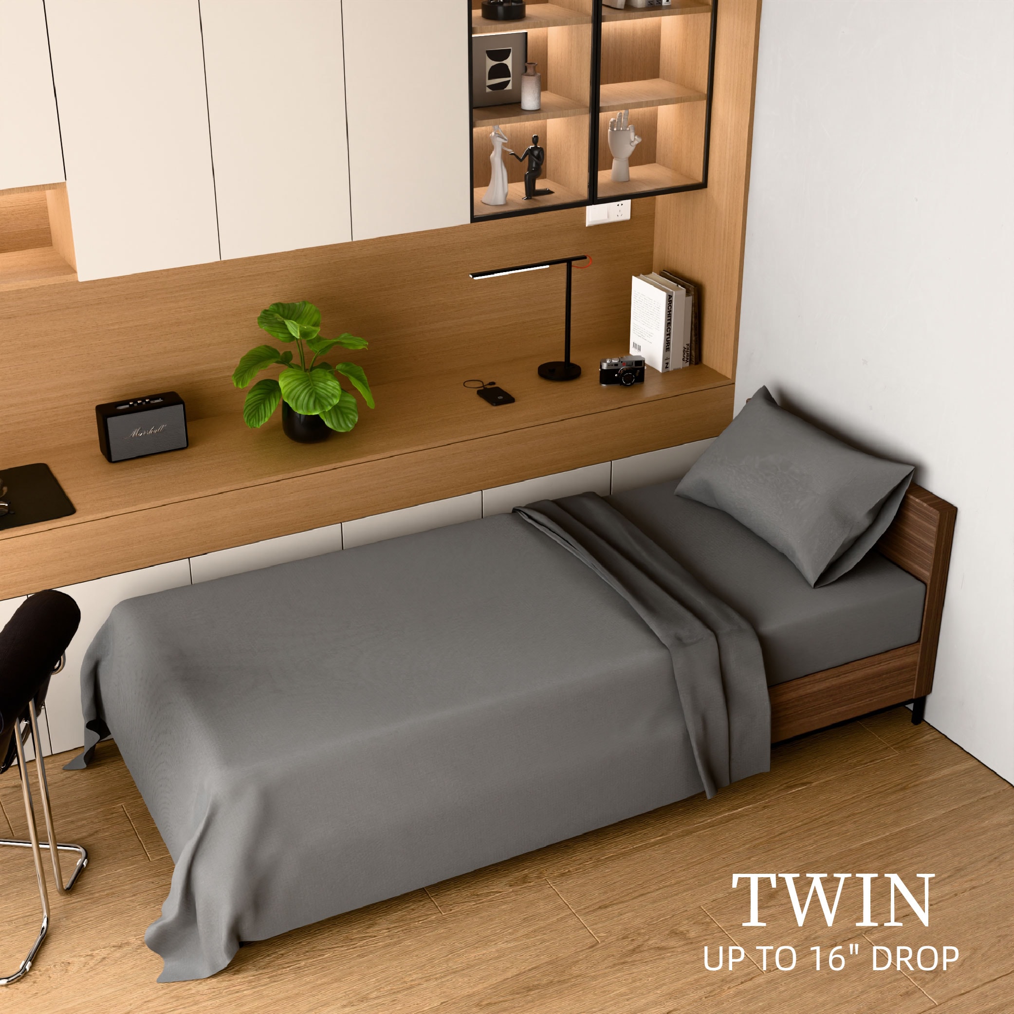 Bedding Twin Bed Sheets Set - 3 Piece Bedding - Brushed Microfiber - Shrinkage And Fade Resistant - Easy Care (Twin, Grey)_voghion.com